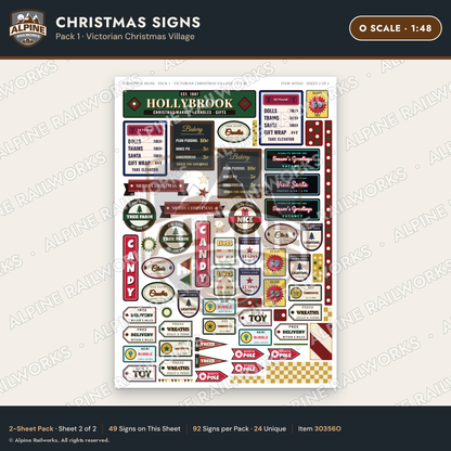 Alpine Railworks 30356O O Scale Christmas Signs