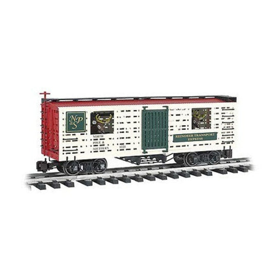 Bachmann 98704 G Scale Animated Stock Car with Reindeer North