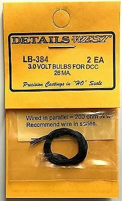 Details West LB-384 A Scale Incandescent Bulbs -- 3-Volt pkg(2)