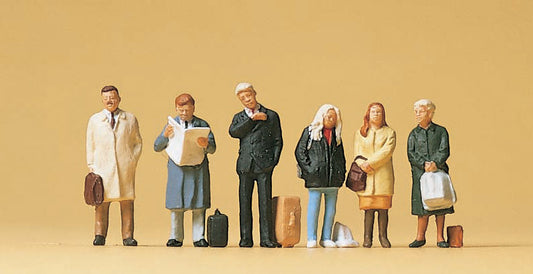 Preiser 10411 HO Scale Business Commuters Figure Set, 6 Pcs