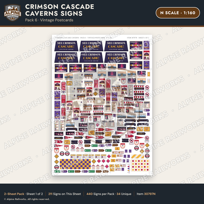 Alpine Railworks 30797N N Scale Roadside Attraction Signs - Caverns