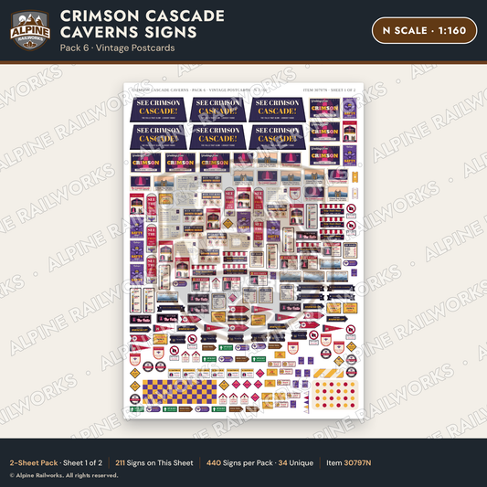 Alpine Railworks 30797N N Scale Roadside Attraction Signs - Caverns