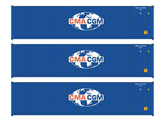 Walthers SceneMaster 18251 HO 40' Corr Container 3-Pack CMA-CGM