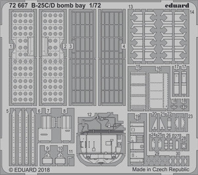 Eduard 72667 1/72 B-25C/D Bomb Bay Photo Etched Set for AIRFIX
