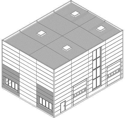 Faller 180891 HO Scale Goldbeck Wall Panels, Horizontal Windows