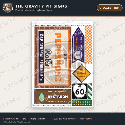 Alpine Railworks 30856G G Scale Roadside Signs - Mystery Hole
