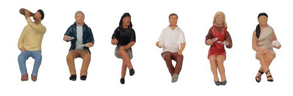 Faller 151698 HO Scale Seated Restaurant Guests -- pkg(6)