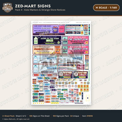 Alpine Railworks 31185N N Scale Grocery Store Signs - Funny Products
