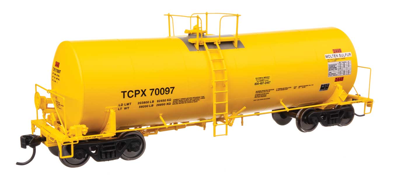 Walthers Proto 100068 HO Scale 40' Trinity 14,000-Gallon Molten Sulfur Tank Car