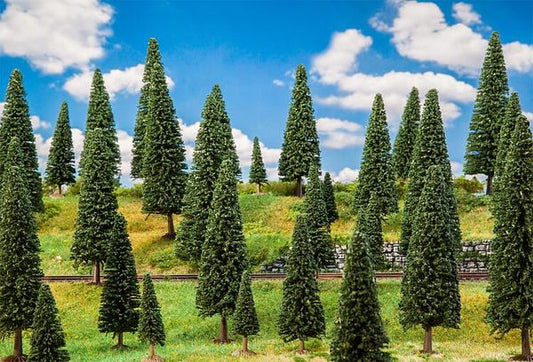 Faller 181538 All Scale Fir Trees -- 2 to 5-7/8" 5 to 15cm Tall pkg(25)