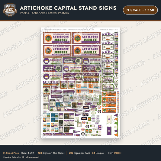 Alpine Railworks 31011N N Scale Roadside Signs - Giant Artichoke