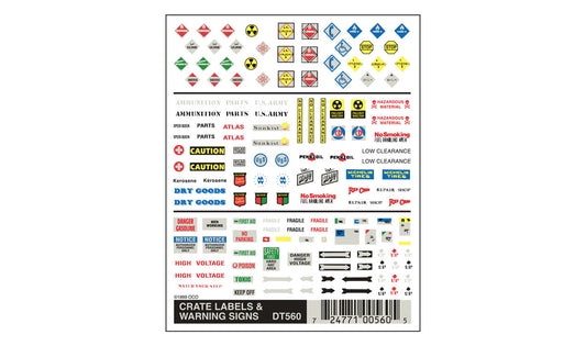 Woodland Scenics DT560 All Scale Crate Labels and Warning Signs