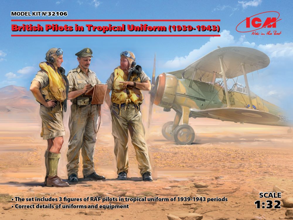 ICM Models 32106 1/32 British Pilots in Tropical Uniform 1939-1943 (3)