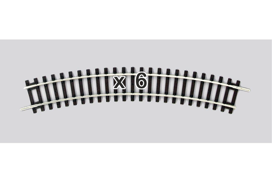 Piko 55211 HO Scale Curved Track R1/30 Degrees, Box of 6