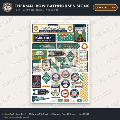 Alpine Railworks 31164O O Scale Roadside Signs - Hot Springs