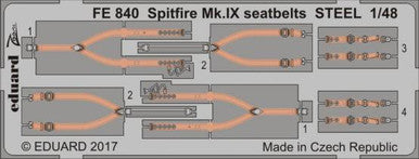 Eduard FE840 1/48 Spitfire Mk.IX Seatbelts Steel for Eduard