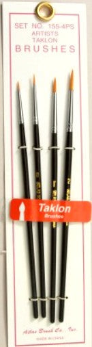 Hobby Brushes 1554 Atlas Brush #155-4PS: 00,0,1,2 Taklon Liner Brushes (4)