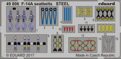 Eduard 49806 1/48 Seatbelts F-14A Steel for Tamiya (Pre-Painted)