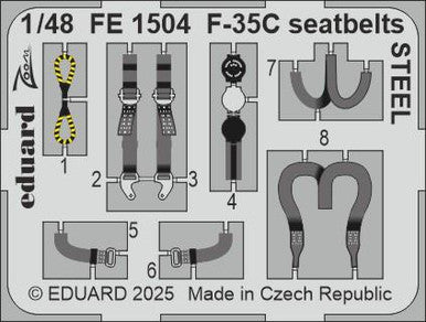 Eduard FE1504 1/48 F-35C Seatbelts STEEL Zoom Set for TAMIYA Kit