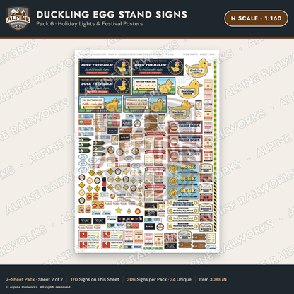 Alpine Railworks 30887N N Scale Roadside Signs - Giant Duck Farm Stand