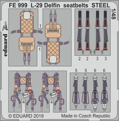 Eduard FE999 1/48 L-29 Delfin Seatbelts Steel for AMK