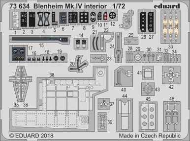 Eduard 73634 1/72 Blenheim Mk. IV Interior for AIR (Pre-Painted)