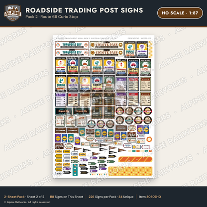 Alpine Railworks 30507HO HO Scale Roadside Trading Post Signs
