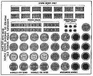 Blair Line 162 HO Scale Manhole Covers & Storm Drains