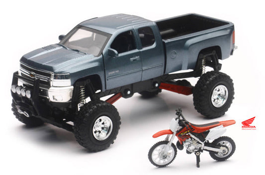 New Ray SS-54426 1/32 Chevrolet Silverado, Honda Dirt Bike