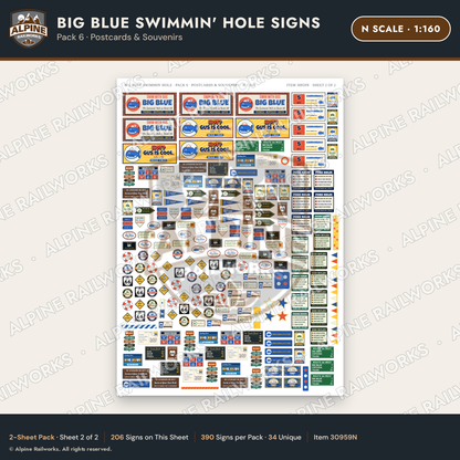 Alpine Railworks 30959N N Scale Roadside Attraction Signs - Blue Whale