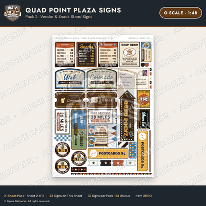 Alpine Railworks 31111O O Scale Roadside Signs - Four Corners