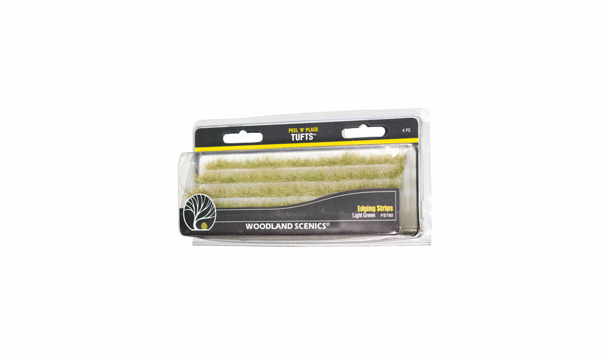 Woodland Scenics 780 All Scale Peel 'n' Place Tufts -- Light Green Edging Strips