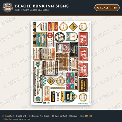 Alpine Railworks 30942O O Scale Roadside Signs - Dog-Shaped Inn