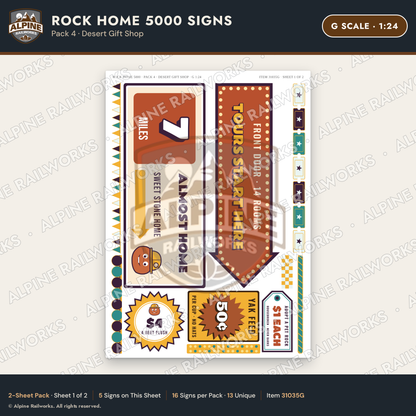 Alpine Railworks 31035G G Scale Roadside Signs - Cliff Rock House