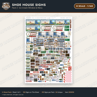 Alpine Railworks 30901N N Scale Roadside Attraction Signs - Shoe House