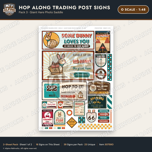 Alpine Railworks 30758O O Scale Roadside Signs - Trading Post