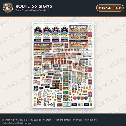 Alpine Railworks 30579N N Scale Route 66 Highway Signs
