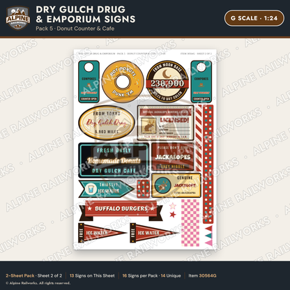 Alpine Railworks 30564G G Scale Roadside Signs - Western Drug Store