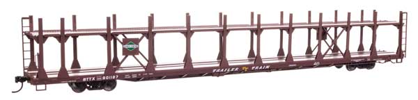 Walthers Mainline 8038 HO Scale 89' Flatcar w/Bi-Level Open Auto Rack - Ready to