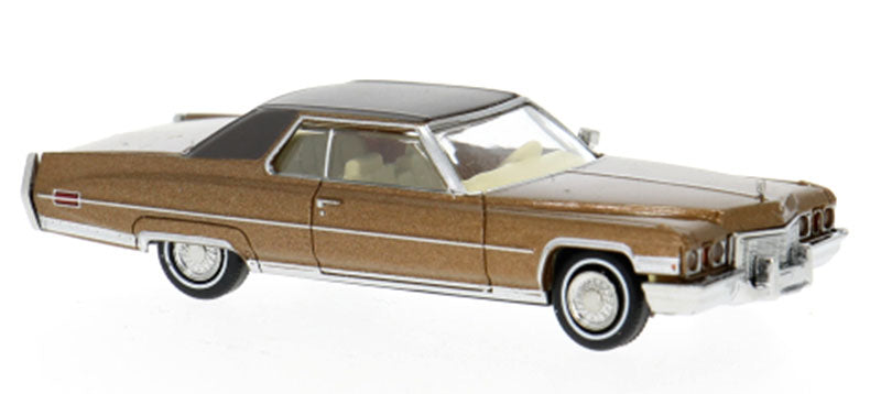 Brekina 18130 1/87 1972 Cadillac Coupe deVille Blue Diecast