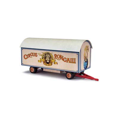 Busch 59966 HO Scale Wooden Trailer with Round Roof - Assembled -- Circus Roncal