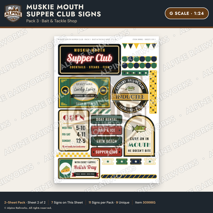 Alpine Railworks 30998G G Scale Roadside Attraction Signs - Giant Fish
