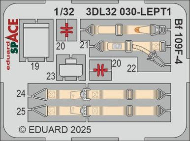 Eduard 3DL32030 1/32 Bf 109F-4 SPACE SPACE for HOBBY 2000 / HASEGAWA