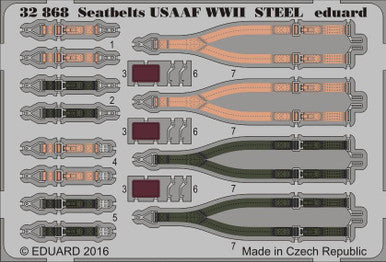 Eduard 32868 1/32 Seatbelts USAAF Steel Fighter WWII (Pre-Painted)