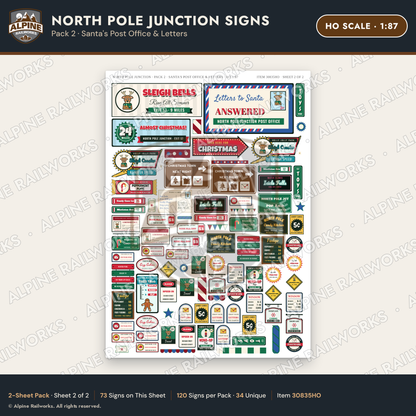Alpine Railworks 30835HO HO Scale Roadside Signs - Christmas Town