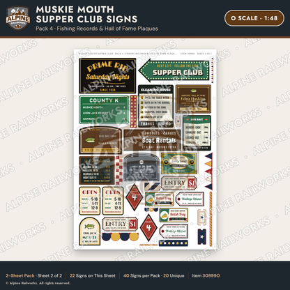 Alpine Railworks 30999O O Scale Roadside Attraction Signs - Giant Fish