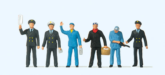 Preiser 10086 HO Scale French SNCF Train Crewmen Figure Set