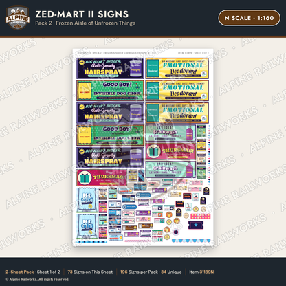 Alpine Railworks 31189N N Scale Grocery Store Signs - Funny Products