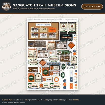 Alpine Railworks 30878O O Scale Roadside Signs - Bigfoot Museum
