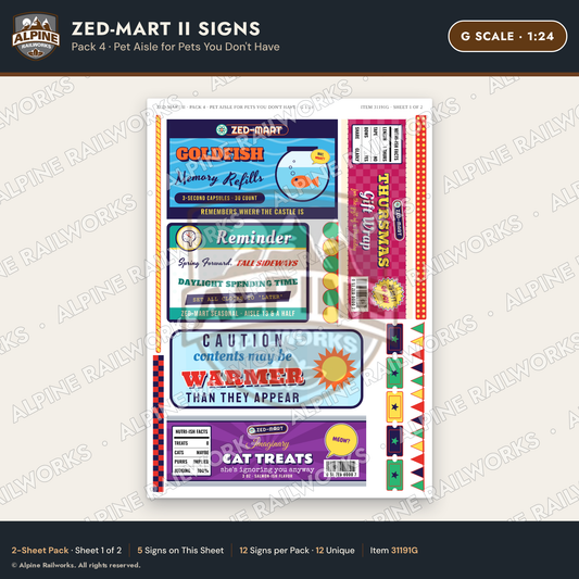 Alpine Railworks 31191G G Scale Grocery Store Signs - Funny Products